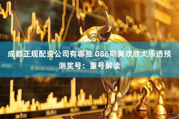 成都正规配资公司有哪些 086期黄欣欣大乐透预测奖号：重号解读